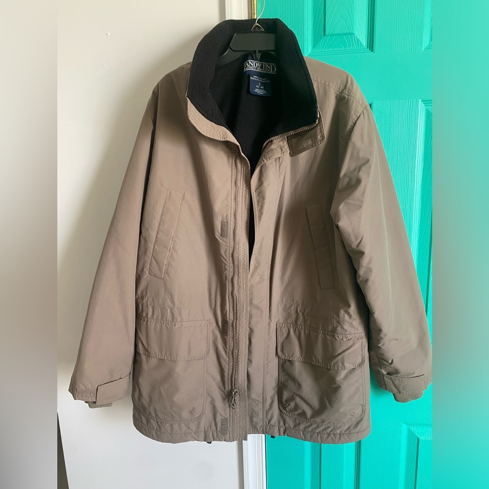 Land’s End Polartec Coat Men’s Large 42-44 Brown